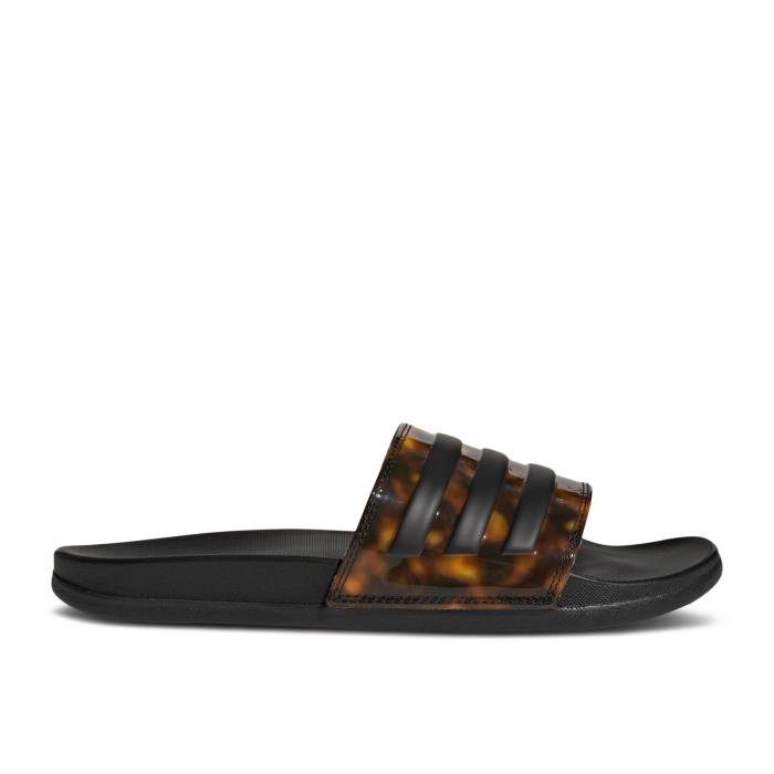 アディダス Adidas 【 Wmns Adilette Comfort Slide \u0027Black Flame\u0027 Women Core Black/Core Black/Core Black 】 アディレッタ Slide サンダル レディース 中核グループ 黒いこと 黒いこと