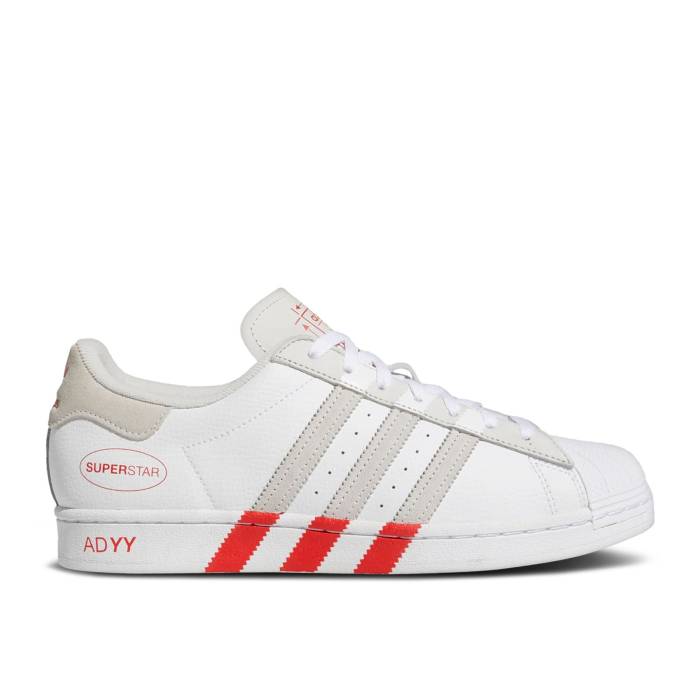 アディダス Adidas 【 Superstar 'White Vivid Red' Men Cloud White/Grey One/Vivid Red 】 Superstar スーパースター メンズ 白色 ホワイト 灰色 グレー Red 赤・レッド｜スニケス