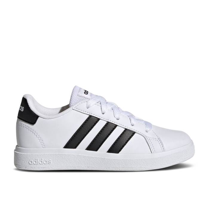 アディダス Adidas 【 Grand Court 2.0 Big Kid 'White Black' Youth Cloud White/Core Black/Core Black 】 グランド コート ジュニア キッズ 白色 ホワイト コア 黒色 ブラック
