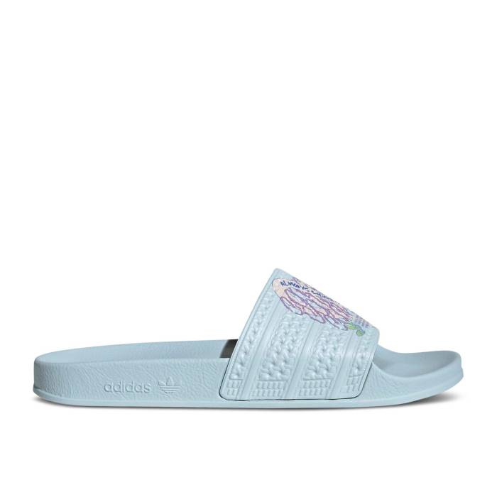 アディダス Adidas 【 Adilette Slide \u0027Always Original - Almost Blue\u0027 Men Almost Blue/Almost Blue/Almost Blue 】 アディレッタ Slide サンダル メンズ 青碧 青碧