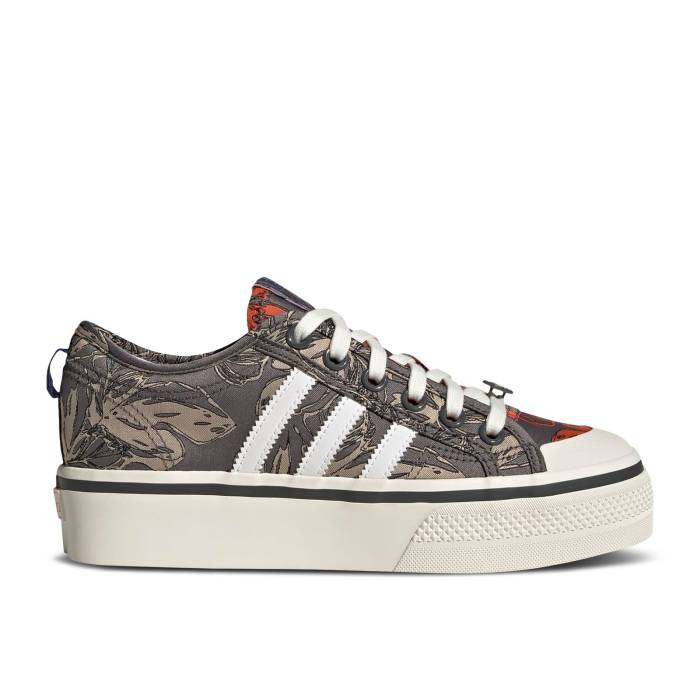 アディダス Adidas 【 Wmns Nizza Platform \u0027Victorian Floral Print\u0027 Women Off White/Cloud White/Impact Orange 】 レディース 白いこと 白いこと 差しひびき orange 橙・オレンジ色