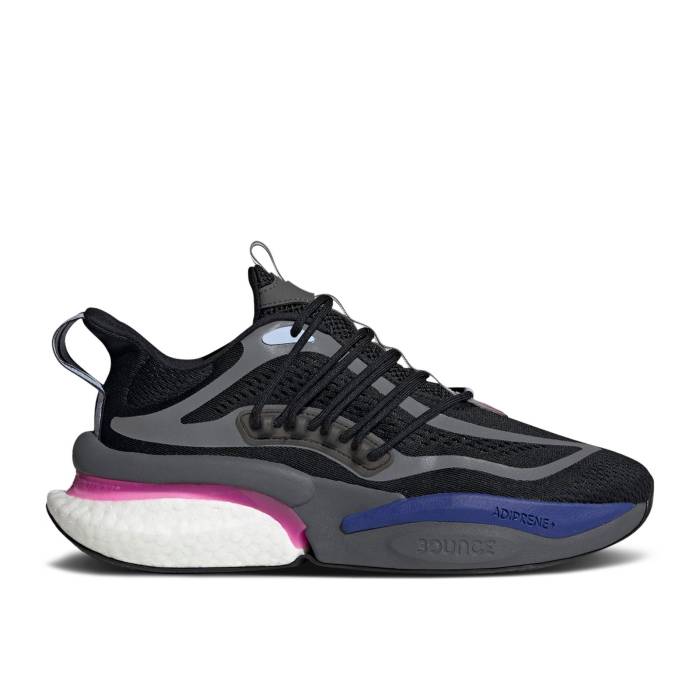 アディダス Adidas 【 Alphaboost V1 Black Blue Fuchsia Men Core Black/Lucid Fuchsia/Blue Dawn 】 青色 ブルー メンズ コア 黒色 ブラック 青色 ブルー