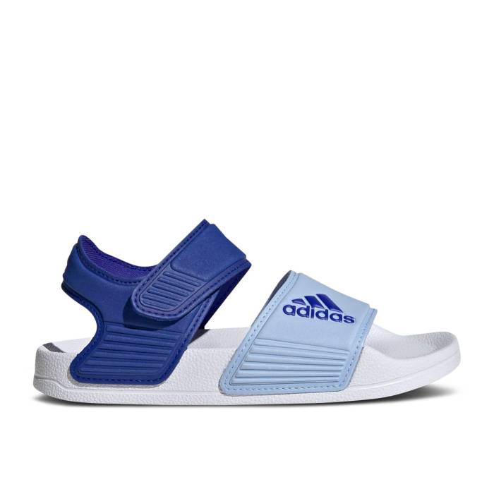 アディダス Adidas 【 Adilette Sandal C \u0027Lucid Blue Dawn\u0027 Youth Lucid Blue/Blue Dawn/Bright Red 】 アディレッタ 青碧 青碧 お坊っちゃん キッズ 青碧 青碧 Red 赤・赤いこと