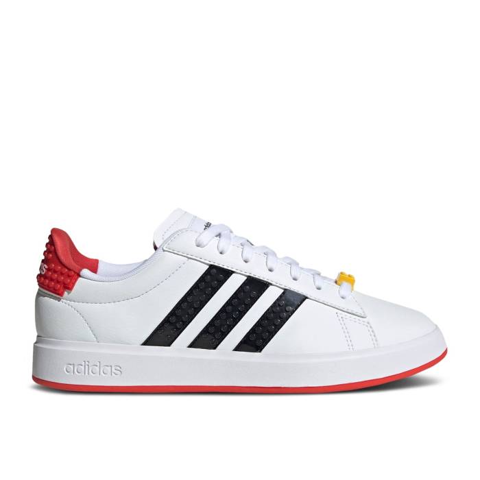 アディダス Adidas 【 Lego X Grand Court 2.0 \u0027White Black Red\u0027 Men Cloud White/Core Black/Red 】 地びた 厚地の外套 黒いこと 黒いこと メンズ 白いこと 白いこと 中核グループ 黒いこと 黒いこと Red 赤・赤いこと