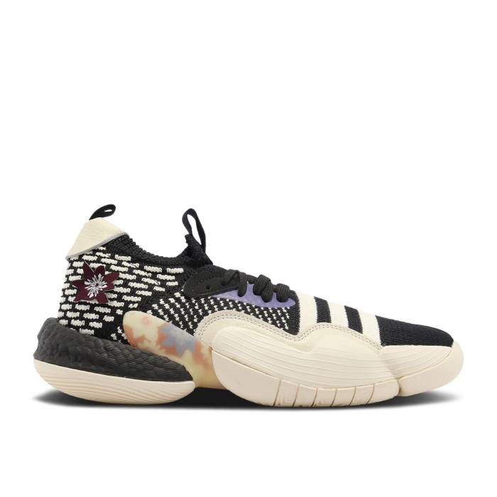 アディダス Adidas 【 Trae Young 2 \u0027Flowers\u0027 Men Core Black/Core White/Semi Mint Rush 】 メンズ 中核グループ 黒いこと 黒いこと 白いこと 白いこと rush 混雑時