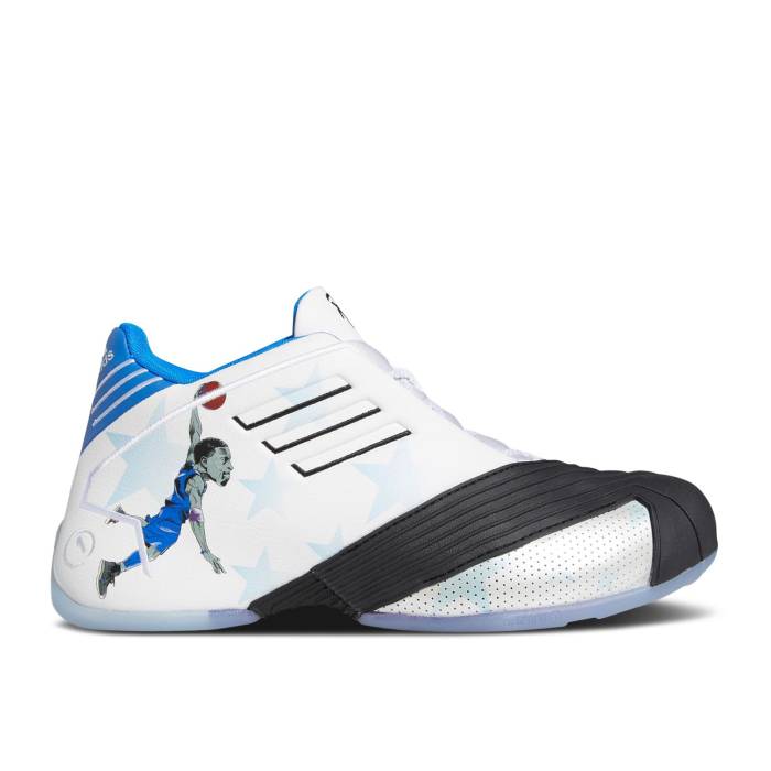 アディダス Adidas 【 T-Mac 1 \u0027Geek Up\u0027 Men Footwear White/Core Black/Glow Blue 】 メンズ 白いこと 白いこと 中核グループ 黒いこと 黒いこと 青味 青み