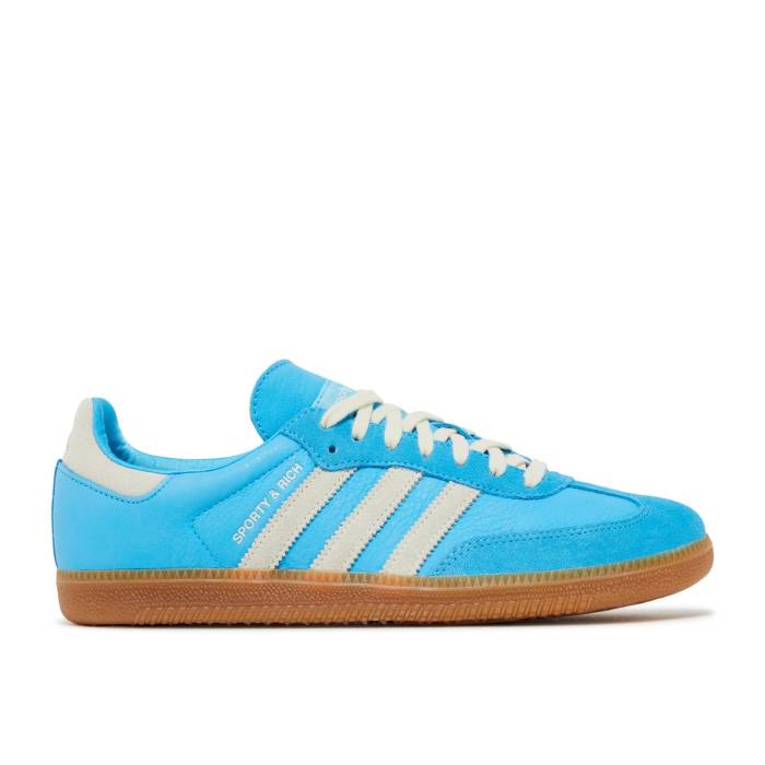 アディダス Adidas 【 Sporty \u0026 Rich X Samba Og \u0027Blue Rush\u0027 Men Blue Rush/Cream White/Gum 】 サンバ メンズ 青み 青色 rush 混雑時 皮膚軟化剤 白いこと 白いこと