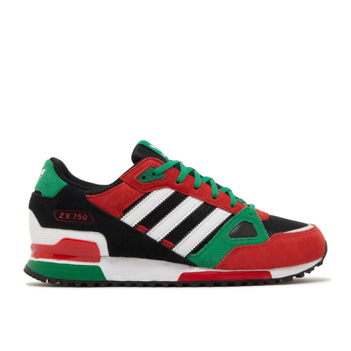 アディダス Adidas 【 Zx 750 'Red Green' Men Core Black/Green/Red 】 メンズ コア 黒色 ブラック green 緑・グリーン Red 赤・レッド
