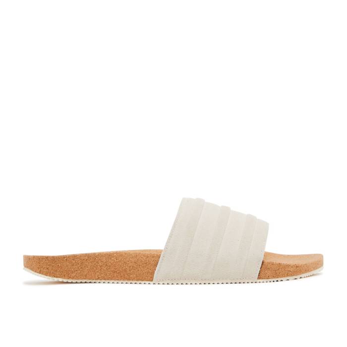 アディダス Adidas 【 Adilette Premium Slides Cork Pack - Wonder White Men Wonder White/Wonder White/Blue 】 アディレッタ Premium プレミアム メンズ 白色 ホワイト 青色 ブルー