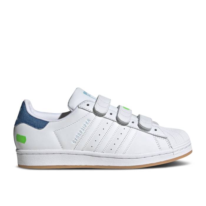 アディダス Adidas 【 Kseniaschnaider X Wmns Superstar \u0027White Clear Blue\u0027 Women Cloud White/Cloud White/Clear Blue 】 Superstar はやりっ子 レディース 白いこと 白いこと 青碧 青碧