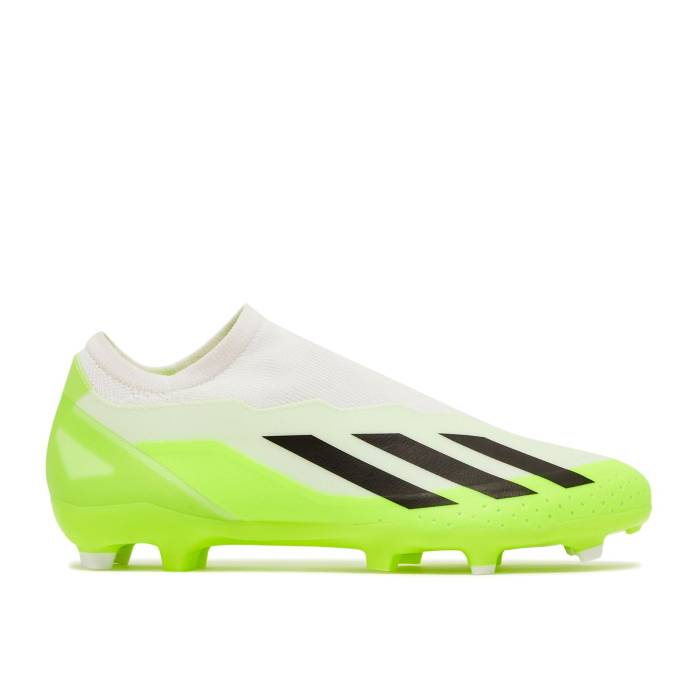 アディダス Adidas 【 X Crazyfast.3 Laceless Fg Crazyrush Pack Men Cloud White/Core Black/Lucid Lemon 】 メンズ 白色 ホワイト コア 黒色 ブラック