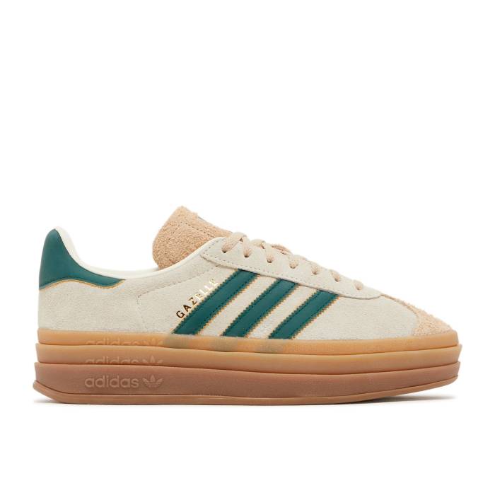 アディダス Adidas 【 Wmns Gazelle Bold \u0027Cream Collegiate Green\u0027 Women Cream White/Collegiate Green/Magic Beige 】 ガゼル レディース 皮膚軟化剤 白いこと 白いこと green 緑・緑であること 神通力 ベージュ