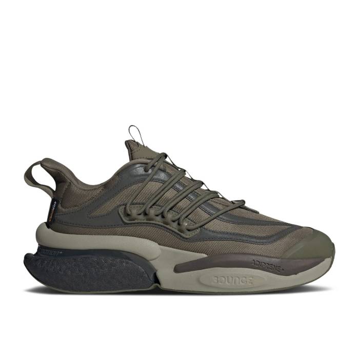 アディダス Adidas 【 Alphaboost V1 \u0027Olive Strata\u0027 Men Olive Strata/Shadow Olive/Silver Pebble 】 メンズ olive オリーブ シャドー・シャドウ Silver しろがね色・しろがね色