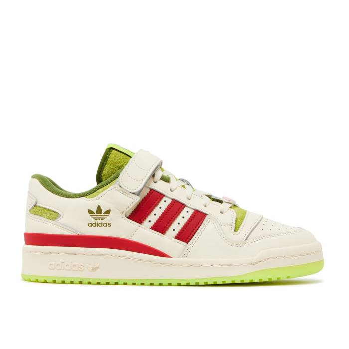 アディダス Adidas 【 Dr. Seuss X Forum Low \u0027The Grinch - Cream White\u0027 Men Cream White/Collegiate Red/Solar Slime 】 討論会 皮膚軟化剤 メンズ 皮膚軟化剤 白いこと 白いこと Red 赤・赤いこと