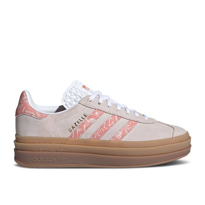 アディダス Adidas 【 Wmns Gazelle Bold \u0027Putty Mauve Marble\u0027 Women Putty Mauve/Wonder Clay/Cloud White 】 ガゼル レディース 白いこと 白いこと