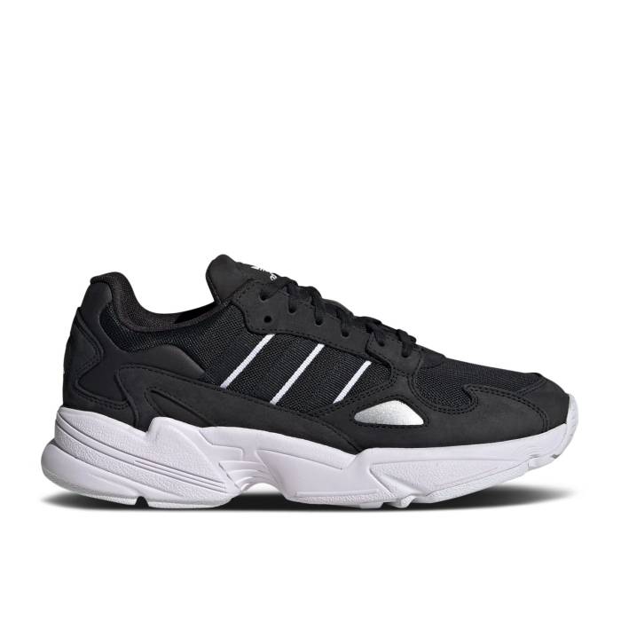 アディダス Adidas 【 Wmns Falcon \u0027Black White\u0027 Women Core Black/Core Black/Cloud White 】 レディース 中核グループ 黒いこと 黒いこと 白いこと 白いこと