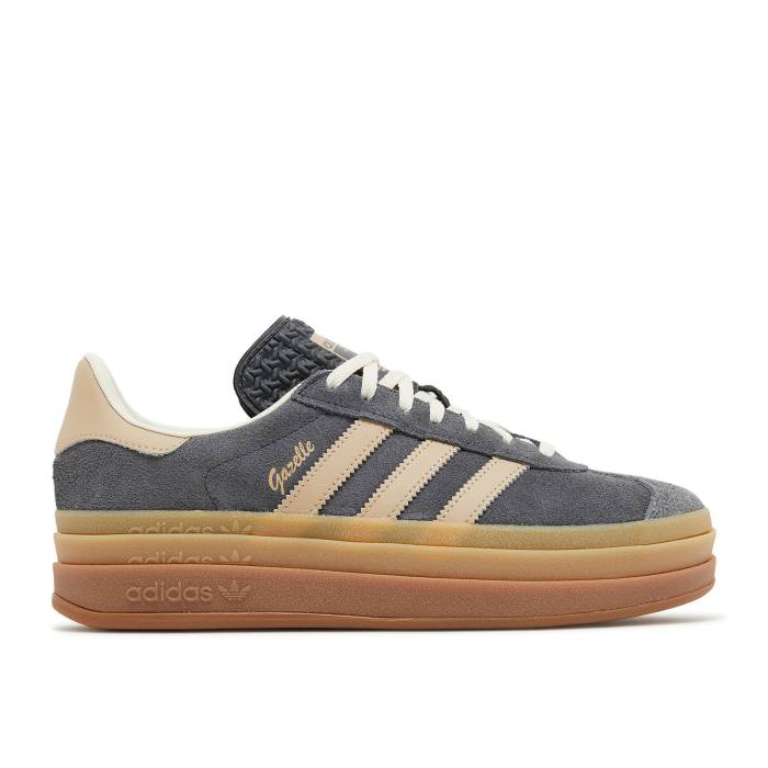 アディダス Adidas 【 Wmns Gazelle Bold \u0027Grey Magic Beige Gum\u0027 Women Grey Six/Magic Beige/Cream White 】 ガゼル 神通力 ベージュ レディース 薄墨色 薄墨色 神通力 ベージュ 皮膚軟化剤 白いこと 白いこと