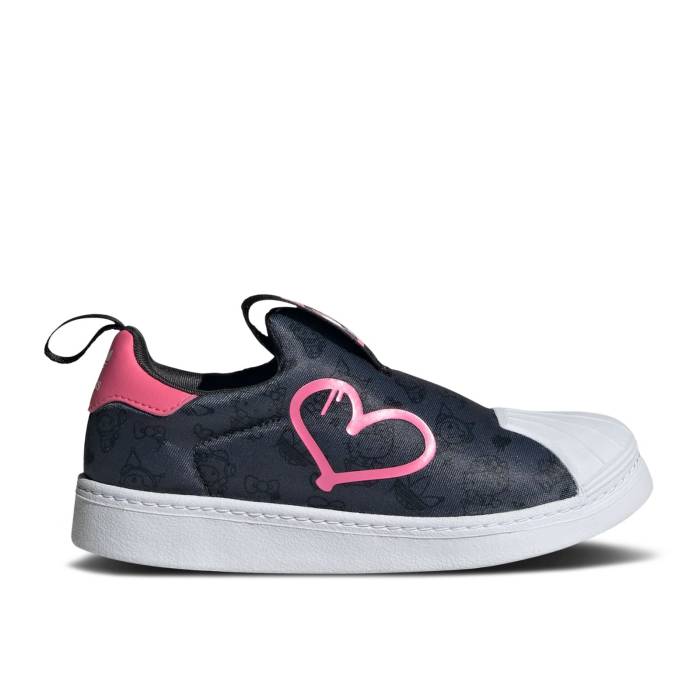 アディダス Adidas 【 Hello Kitty X Superstar 360 J 'Hello Kitty And Friends' Youth Carbon/Core Black/Pink Fusion 】 Superstar スーパースター ジュニア キッズ カーボン コア 黒色 ブラック pink ピンク Fusion フュージョ｜スニケス
