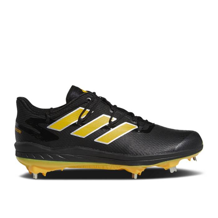 アディダス Adidas 【 Adizero Afterburner 8 \u0027Black Team College Gold\u0027 Men Core Black/Team College Gold/Silver Metallic 】 アディゼロ Team 野球クラブ 単科大学 メンズ 中核グループ 黒いこと 黒いこと Team 野球クラブ 単科大学 ゴールド Silve