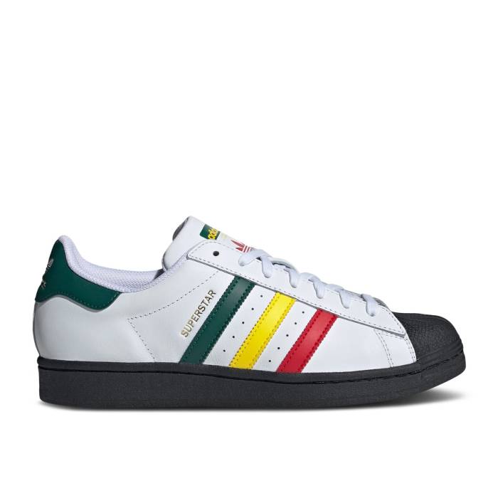アディダス Adidas 【 Superstar \u0027Rasta - White\u0027 Men Cloud White/Yellow/Collegiate Green 】 Superstar はやりっ児 メンズ 白いこと 白いこと yellow 黄味がかった・黄色 green 緑・緑であること