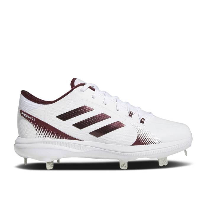 アディダス Adidas 【 Wmns Purehustle 2 \u0027White Team Maroon\u0027 Women Cloud White/Team Maroon/Silver Metallic 】 Team 野球クラブ レディース 白いこと 白いこと Team 野球クラブ マルーン Silver しろがね色・しろがね色
