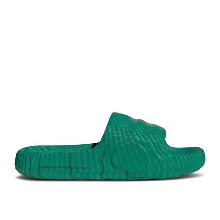 アディダス Adidas 【 Adilette 22 Slide \u0027Bold Green\u0027 Men Bold Green/Bold Green/Core Black 】 アディレッタ Slide サンダル メンズ green 緑・緑であること 中核グループ 黒いこと 黒いこと