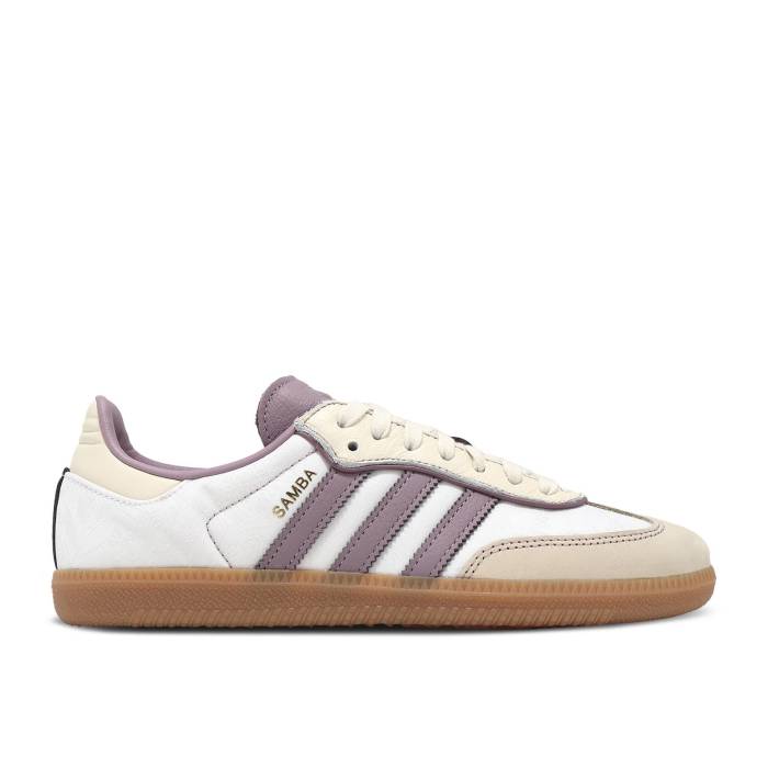 アディダス Adidas 【 Wmns Samba Og \u0027Cream White Preloved Fig\u0027 Women Cream White/Preloved Fig/Gold Metallic 】 サンバ 白いこと 白いこと レディース 皮膚軟化剤 白いこと 白いこと ゴールド