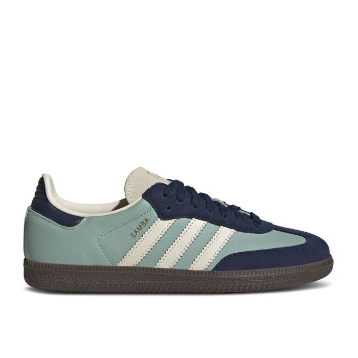 アディダス Adidas 【 Wmns Samba Og \u0027Hazy Green Indigo\u0027 Women Hazy Green/Cream White/Night Indigo 】 サンバ green 緑・緑であること レディース green 緑・緑であること 皮膚軟化剤 白いこと 白いこと ナイト爵 藍色・インディゴ