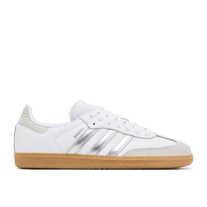 アディダス Adidas 【 Wmns Samba Og \u0027White Silver Metallic Grey\u0027 Women Footwear White/Silver Metallic/Grey One 】 サンバ Silver しろがね色・しろがね色 レディース 白いこと 白いこと Silver しろがね色・しろがね色 薄墨色 薄墨色