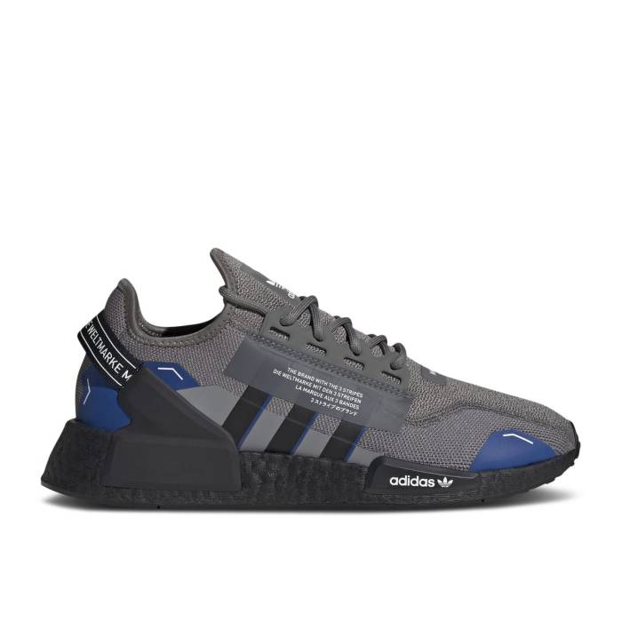 アディダス Adidas 【 Nmd_R1 V2 \'Grey Black Royal Blue\' Men Grey Four/Core Black/Royal Blue 】 黒色 ブラック メンズ 灰色 グレー コア 黒色 ブラック 青色 ブルー|スニケス