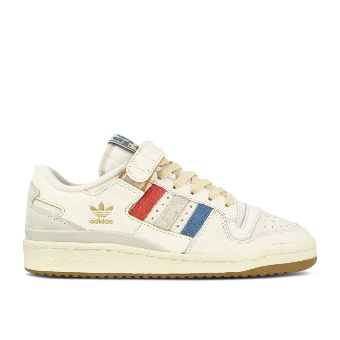 アディダス Adidas 【 Forum 84 Low \u0027Paris Olympics\u0027 Men Cloud White/Cream White/Footwear White 】 討論会 メンズ 白いこと 白いこと 皮膚軟化剤
