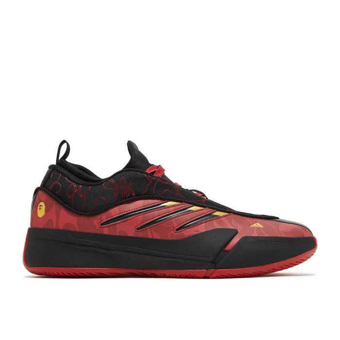 アディダス Adidas 【 Bape X Dame 9 \u0027Black Scarlet\u0027 Men Better Scarlet/Core Black/Gold Metallic 】 メンズ 中核グループ 黒いこと 黒いこと ゴールド