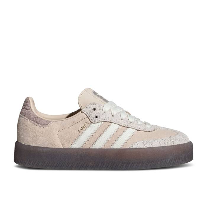 アディダス Adidas 【 Wmns Sambae \u0027Linen Gum\u0027 Women Linen/Off White/Grey 】 レディース 白いこと 白いこと 薄墨色 薄墨色