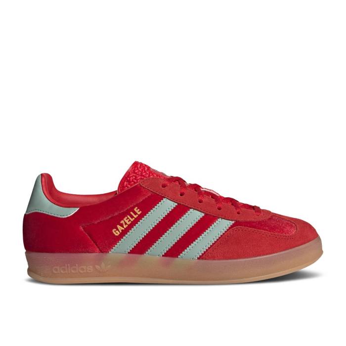 アディダス Adidas 【 Wmns Gazelle Indoor Better Scarlet Green Velvet Women Better Scarlet/Hazy Green/Gum 】 ガゼル green 緑・グリーン レディース green 緑・グリーン