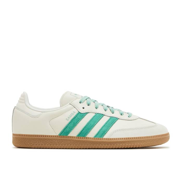 アディダス Adidas 【 Wmns Samba Og \u0027Off White Court Green\u0027 Women Off White/Court Green/Hazy Green 】 サンバ 白いこと 白いこと 厚地の外套 レディース 白いこと 白いこと 厚地の外套 green 緑・緑であること