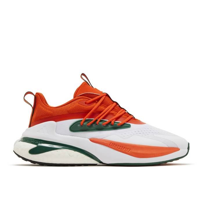 アディダス Adidas 【 Alphaboost V2 \u0027Ncaa Pack - Miami\u0027 Men Collegiate Orange/Dark Green/Cloud White 】 メンズ orange 橙・オレンジ色 green 緑・緑であること 白いこと 白いこと