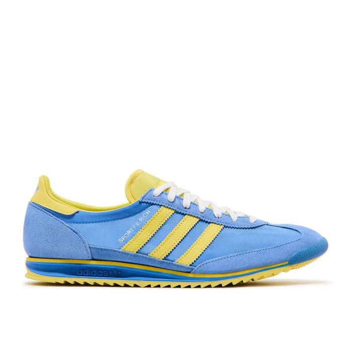 アディダス Adidas 【 Sporty \u0026 Rich X Wmns Sl72 Og \u0027Real Blue\u0027 Women Real Blue/Light Yellow/Cloud White 】 レディース レアル 青み 青色 yellow 黄味がかった・黄色 白いこと 白いこと