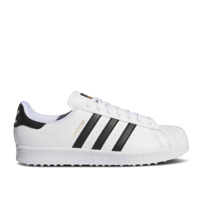 アディダス Adidas 【 Superstar Spikeless Golf \u0027White Black\u0027 Men Cloud White/Core Black/Gold Metallic 】 Superstar はやりっ子 golf ゴルフ メンズ 白いこと 白いこと 中核グループ 黒いこと 黒いこと ゴールド