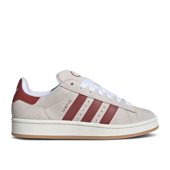 アディダス Adidas 【 Wmns Campus 00S 'Crystal White Preloved Ruby' Women Crystal White/Core White/Preloved Ruby 】 キャンパス 白色 ホワイト レディース 白色 ホワイト コア｜スニケス