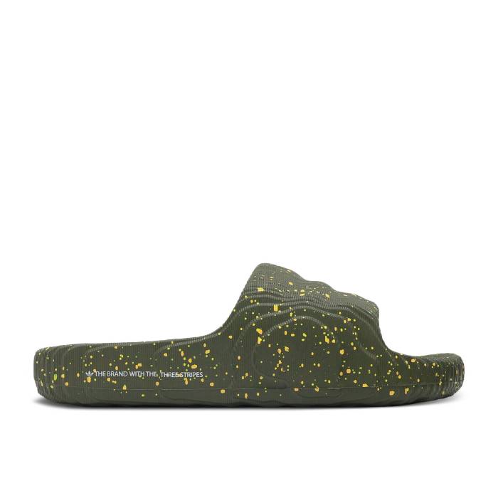 アディダス Adidas 【 Adilette 22 Slide Olive Strata Spark Speckled Men Olive Strata/Spark/Crystal White 】 アディレッタ Slide サンダル メンズ olive オリーブ 白色 ホワイト