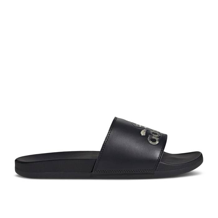 アディダス Adidas 【 Adilette Comfort Slide 'Black Camo' Men Core Black/Silver Pebble/Core Black 】 アディレッタ Slide サンダル メンズ コア 黒色 ブラック Silver 銀色・シルバー