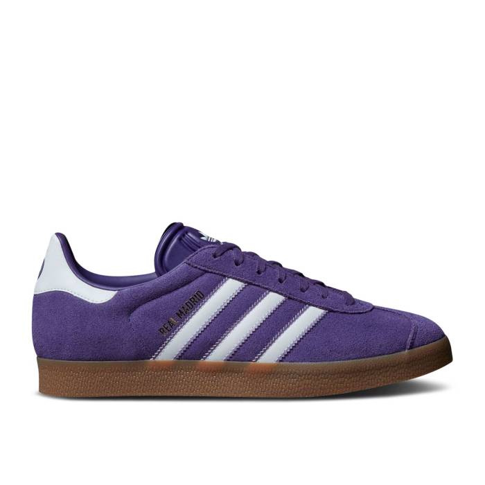 アディダス Adidas 【 Real Madrid X Gazelle \u0027Terrace Icons Pack\u0027 Men University Purple/Cloud White/Magic Lilac 】 レアル ガゼル メンズ Purple 紫・パープル 白いこと 白いこと 神通力 スニーカー-靴-メンズ靴