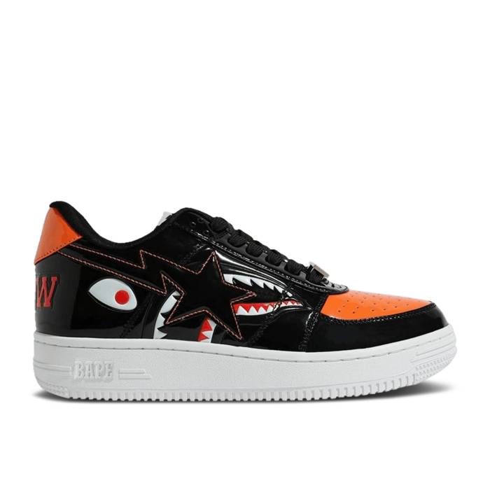 ベイプ Bape 【 Sta Low \u0027Mad Shark - Black\u0027 Men Black/Orange 】 シャーク メンズ 黒いこと 黒いこと orange 橙・オレンジ色