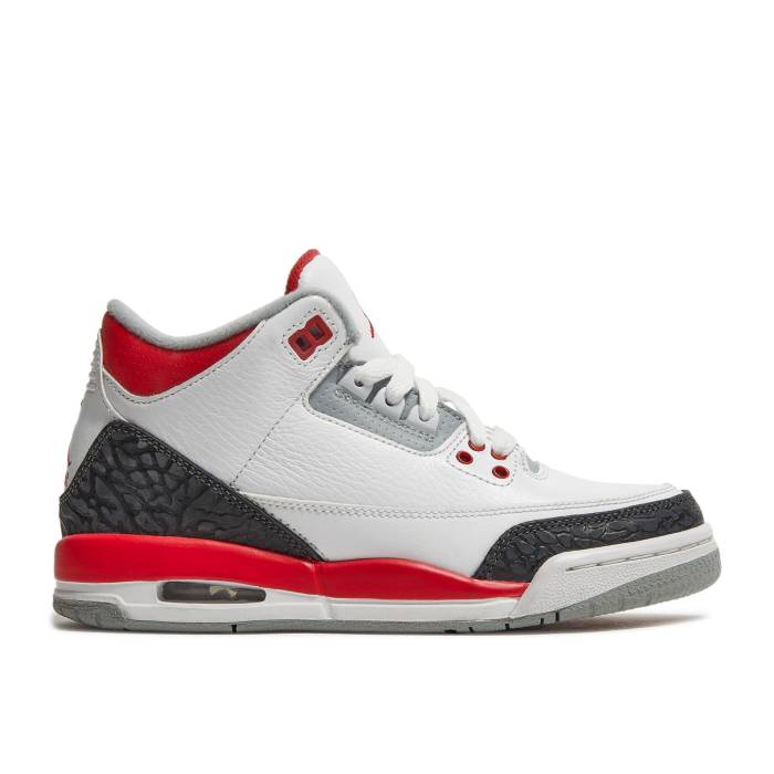 ナイキ エアジョーダン Air Jordan 【 Jordan 3 Retro Gs 'Fire Red' 2013 Youth White/Fire Red-Silver-Black 】 レトロ ジュニア キッズ 白色 ホワイト ファイア|スニケス