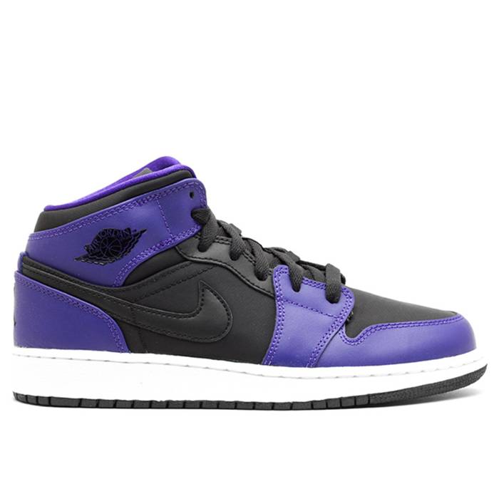 ナイキ エアジョーダン Air Jordan 【 Jordan 1 Retro Mid Gs 'Dark Concord' Youth Black/Black-Dark Concord 】 レトロ ミッド ジュニア キッズ 黒色 ブラック コンコルド・コンコード|スニケス