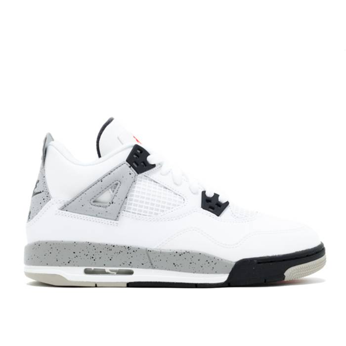ナイキ エアジョーダン Air Jordan 【 Jordan 4 Retro Og Bg \u0027White Cement\u0027 2016 Youth White/Fire Red/Black/Tech Grey 】 レトロ お坊っちゃん キッズ 白いこと 白いこと 火の手 Red 赤・赤いこと 黒いこと 黒いこと テック 薄墨色