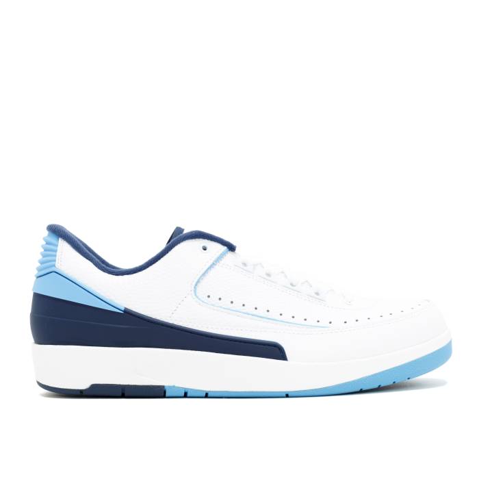 ナイキ　エアジョーダン Air Jordan 【 Jordan 2 Retro Low 'Midnight Navy' Men White/University Blue-Midnight Navy 】 レトロ メンズ 白色 ホワイト 紺色 ネイビー