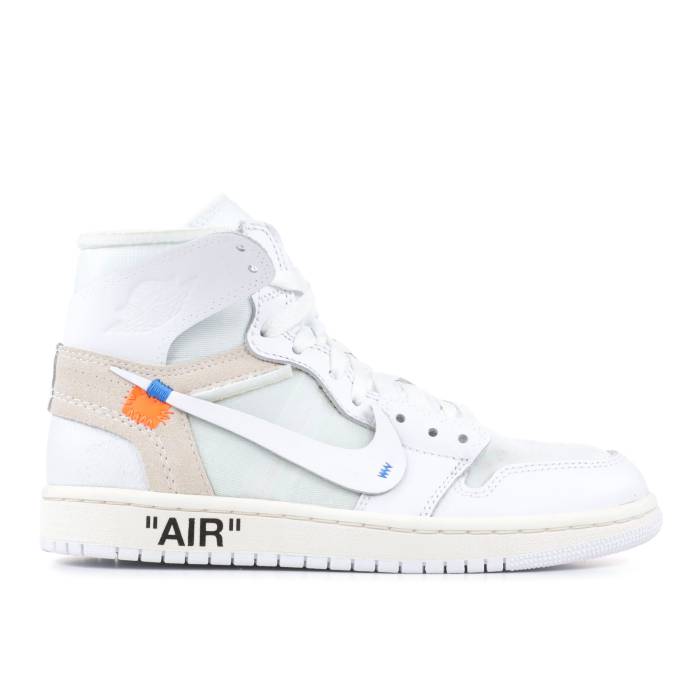 ナイキ エアジョーダン Air Jordan 【 Off-White X Jordan 1 Retro High Og Bg \u0027White\u0027 2018 Youth White/White-White 】 象牙色 レトロ 御機嫌 お坊っちゃん キッズ 白いこと 白いこと