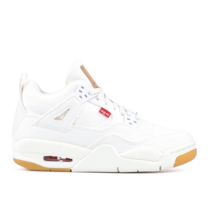 ナイキ エアジョーダン Air Jordan 【 Levi\u0027s X Jordan 4 Retro ガウス \u0027White Denim\u0027 Youth White/White/White 】 レトロ 御坊っちゃん キッズ 白いこと 白いこと