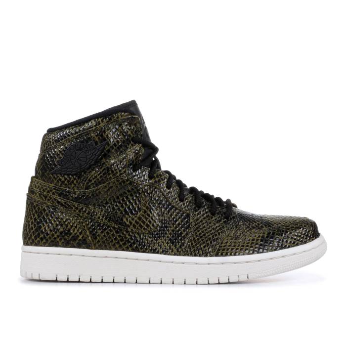 ナイキ エアジョーダン Air Jordan 【 Wmns Jordan 1 Retro High Premium nakeskin Women Olive Canvas/Phantom-Black 】 レトロ ハイ Premium プレミアム レディース olive オリーブ